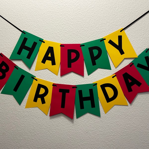 One Love Happy Birthday Banner | Reggae Party Decorations | One and Loved Party