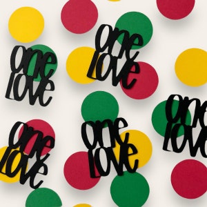 One Love Confetti | Reggae Party Decorations | Rasta Party Confetti | One & Loved First Birthday