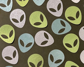 Alien Confetti | Pastel Foil Alien Birthday Party Decor | Outer Space Birthday Confetti