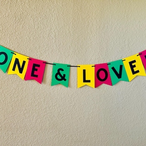 One & Loved Banner | Reggae Party Decorations | One and Loved Birthday Party