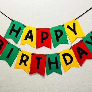 One Love Happy Birthday Banner | Reggae Party Decorations | One and Loved Party