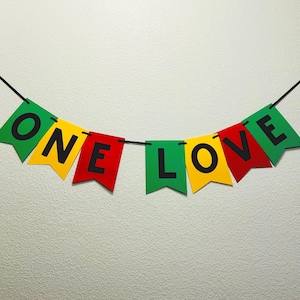 One Love Banner | Reggae Party Decorations | One and Loved Birthday Party