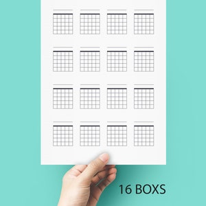 Blank Guitar Chord Diagrams - Chart | for Guitar Student | A4 & US ...