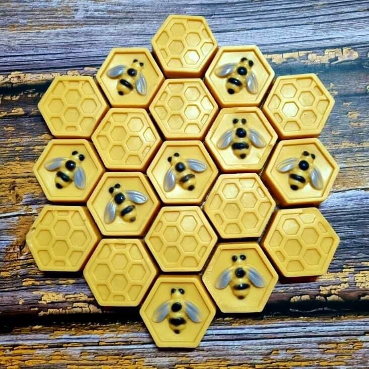 Bee/honeycomb Soap Silicone Mould, 6 Hexagon Cavity Bees, Wax Melt, Resin  Silicon Mold, Food Safe, 