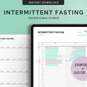 Intermittent Fasting Tracker, Diet Meal Planner, Fitness Planner, IF Fasting Tracker, Weight Loss Planner, A4, A5, Letter, Half Letter Size