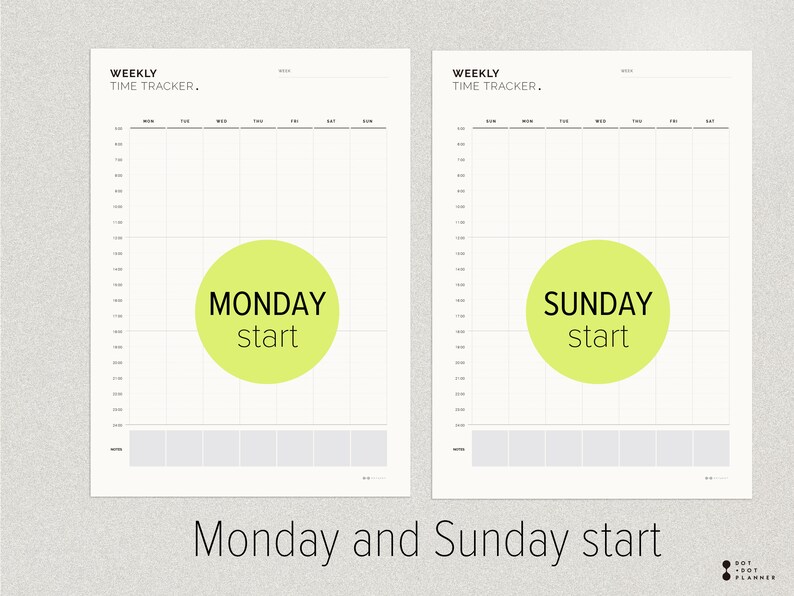 Weekly Time Tracker Printable Minimalist Half Hour Time - Etsy