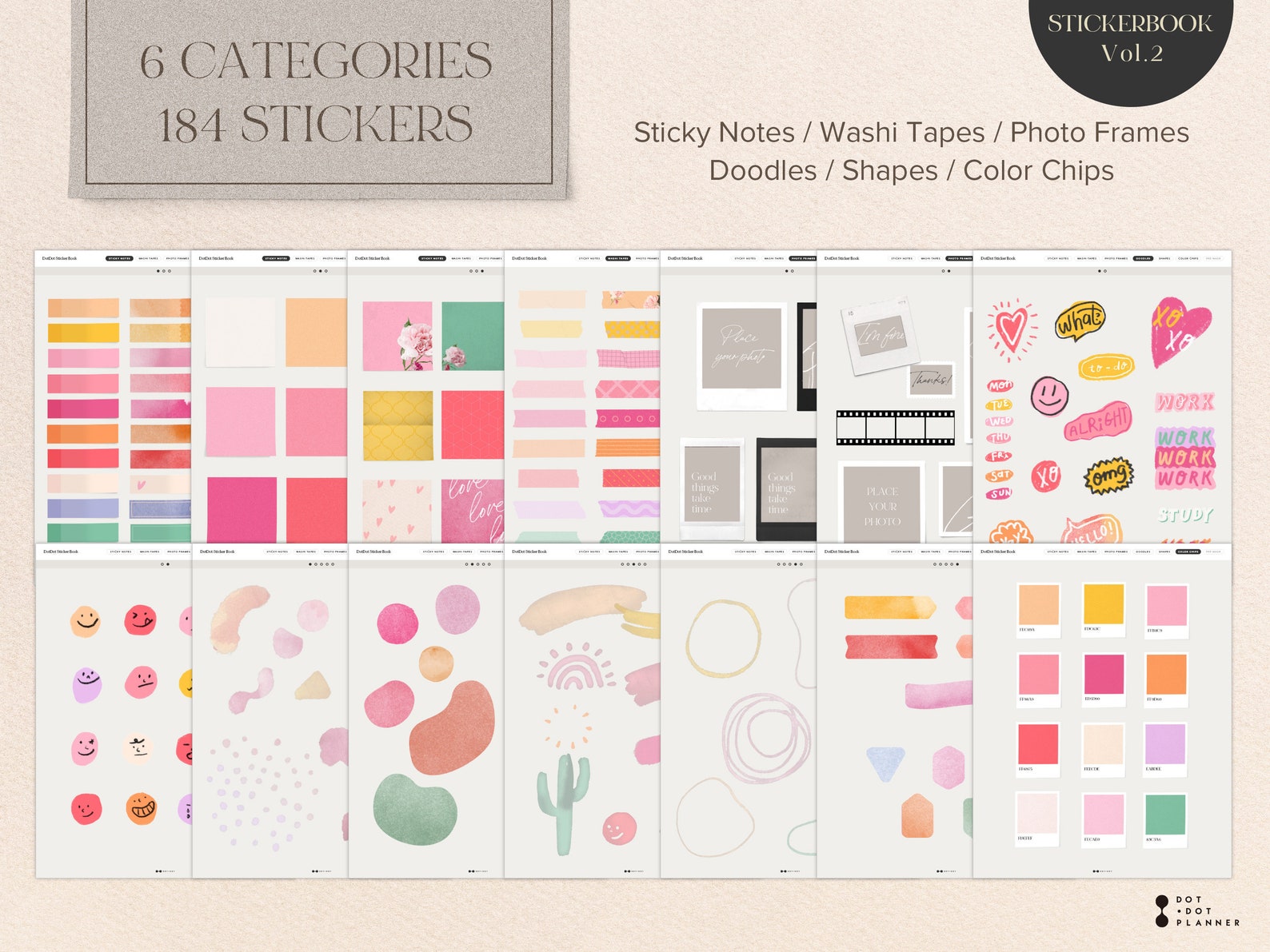 Digital Sticker Book Bundle - 3 Aesthetic Sets, Widgets and Functional ...