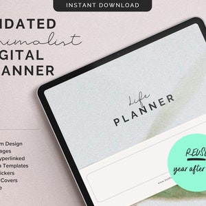 Undated Minimalist Digital Planner, GoodNotes Planner, iPad Planner, Notability Planner, Digital Daily Planner, Digital Journal, Portrait