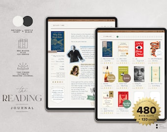Digital Reading Journal – Track 480 Book Reviews, Series Tracker, Reading Challenges, Hyperlinked, GoodNotes + Notability Compatible