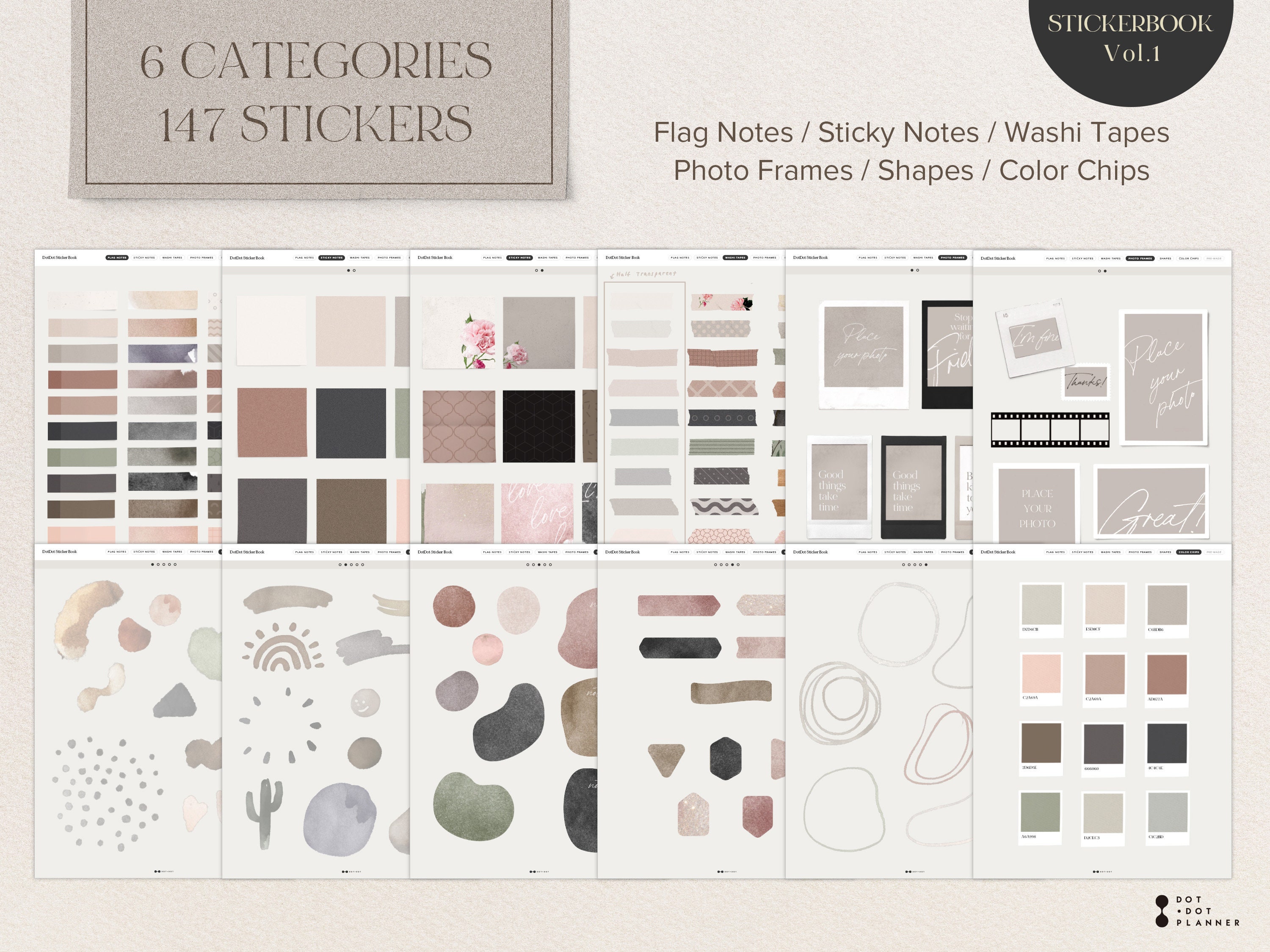 Digital Sticker Book Bundle - 3 Aesthetic Sets, Widgets and Functional ...