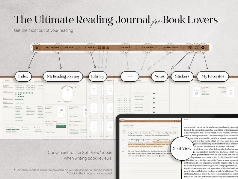 Digital Reading Journal Reading Planner Goodnotes Reading Etsy