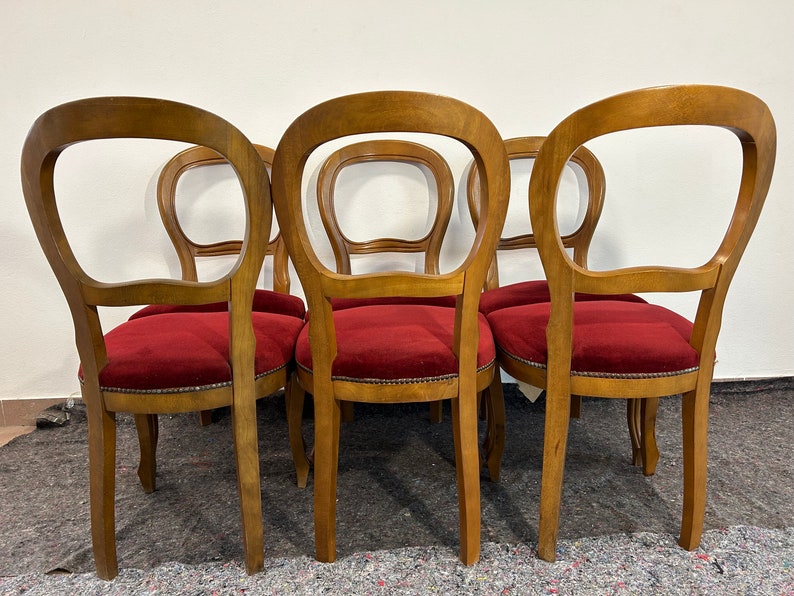 1 sur 5 chaises de salle à manger italiennes vintage, sculptées à la main, meubles de style art nouveau / meubles vintage / chaises anciennes / meubles anciens image 4