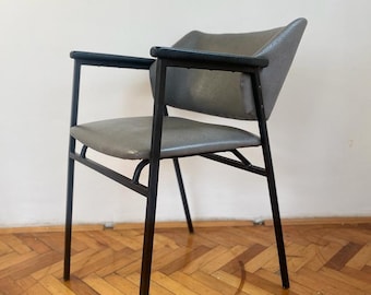 Vintage Lounge Armchair / Bar stool / Mid Century Modern Easy Chair / Black / Armchair /Black furniture / Stol Kamnik / Yugoslavia / '60s.