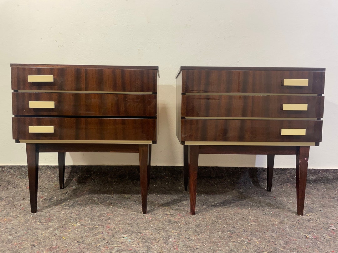 Pair of Vintage Nightstands Meblo Mid Century Nightstands / Retro