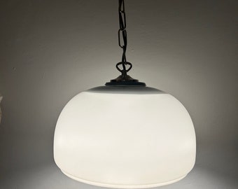 Mid-Century Modern amber glass pendant lamp / 1960s / Made in Yugoslavia/ Vintage Ceiling Light / 60s Glass Lamp