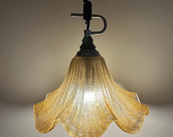 Lampadario a forma di calice in vetro di Murano Golden Frizz di Kabo Leuchten, anni '70, Germania