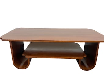 Vintage Italian Coffee Table / Dark wood Table / Bentwood Table / Art deco style / Vintage Decor / Vintage Living room