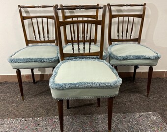 1 sur 4 chaises de salle à manger italiennes vintage, chaises d'appoint en acajou régence/meubles vintage/design italien/chaises de salle à manger/chaises rétro