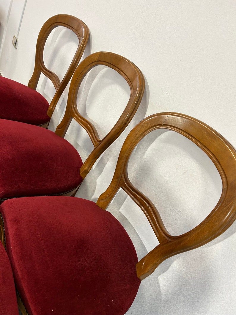 1 sur 5 chaises de salle à manger italiennes vintage, sculptées à la main, meubles de style art nouveau / meubles vintage / chaises anciennes / meubles anciens image 5