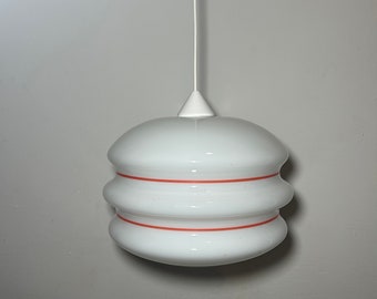 Lampada a sospensione moderna in vetro rosso bianco ambra Mid-Century / Anni '60 / Made in Europe / Lampada da soffitto vintage / Lampada in vetro anni '60 / Lampada a sospensione retrò