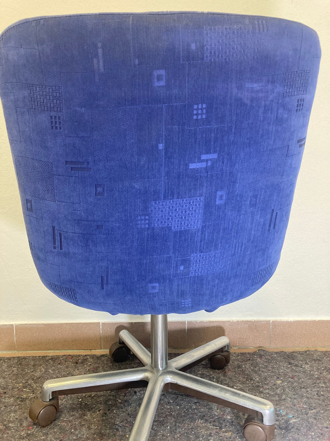 Midcentury Desk Chair / Blue Office Chair With Wheels / 70s Etsy