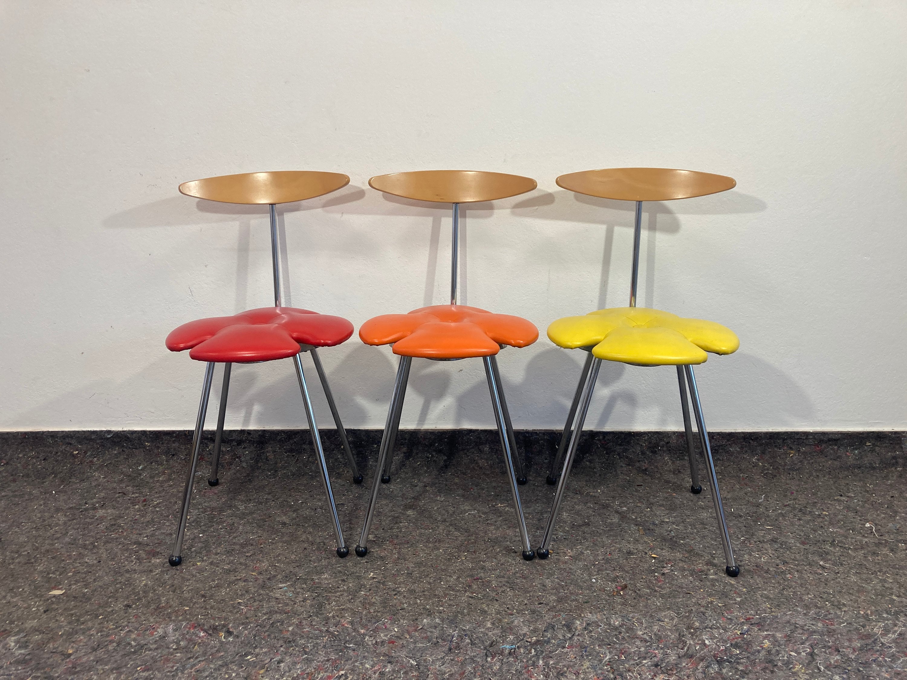 1 of 3 Vintage Effezeta Italian Clover Leaf Chairs Vintage