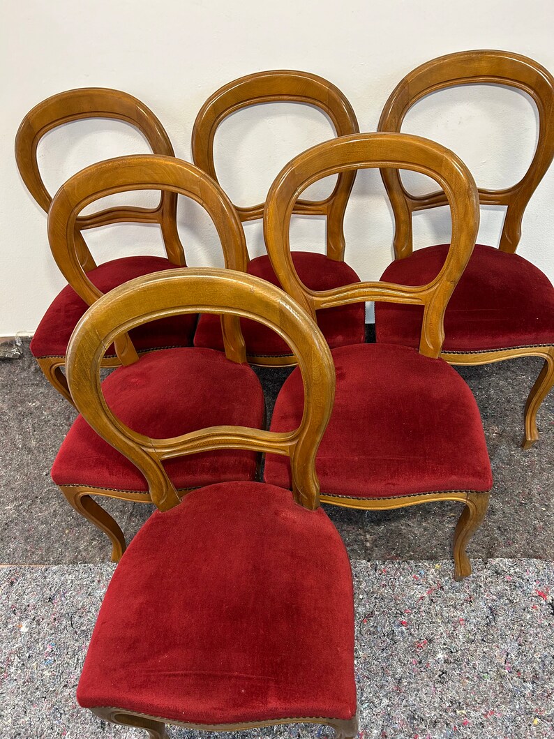 1 sur 5 chaises de salle à manger italiennes vintage, sculptées à la main, meubles de style art nouveau / meubles vintage / chaises anciennes / meubles anciens image 2