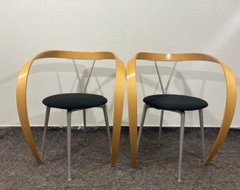 Set of 2 Vintage Andrea Branzi 'Revers' Chairs for Cassina, Italy 1993, postmodern chairs , postmodern furniture , made in Italy , 90s