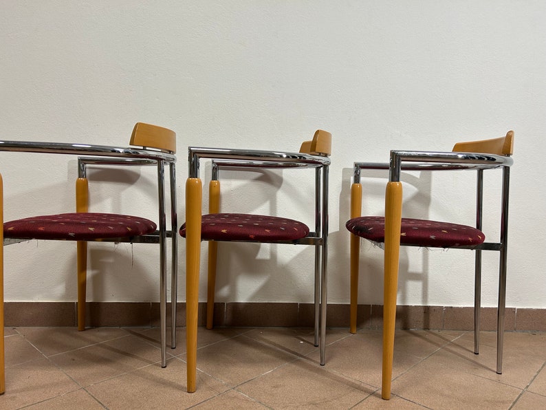 1 von 2 Vintage Effezeta Italienische Stühle / vintage Möbel / Pop Art Stühle / Mid Century Modern / Retro Esszimmerstühle / 80er Jahre Bild 4