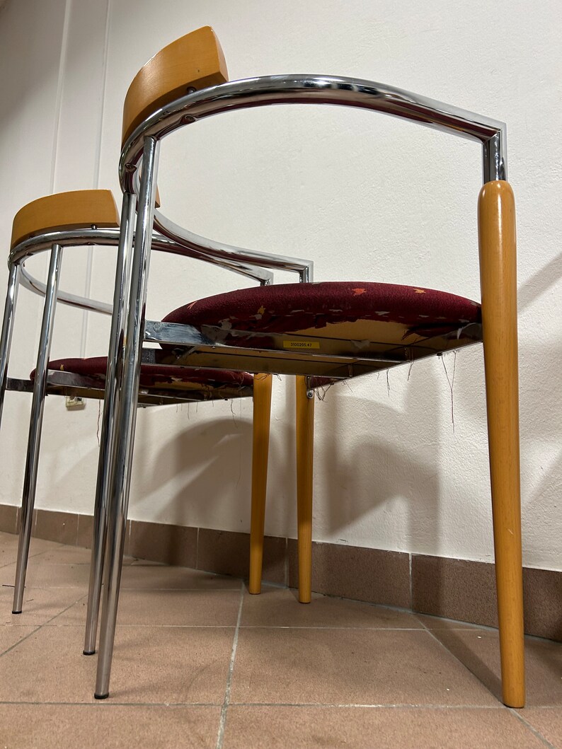 1 von 2 Vintage Effezeta Italienische Stühle / vintage Möbel / Pop Art Stühle / Mid Century Modern / Retro Esszimmerstühle / 80er Jahre Bild 7