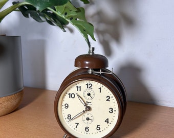 Vintage Alarm Clock Insa, Retro Mechanical Clock Made in Yugoslavia, Clock Single Bell Office Decor, Wind Up Clock, Bedroom Shelf Decoration