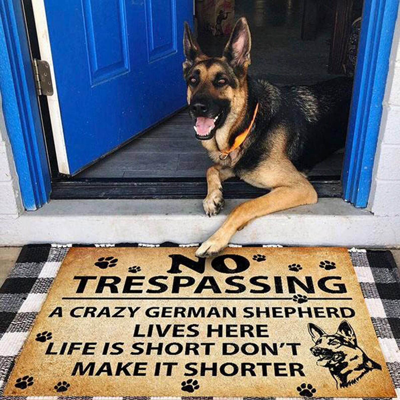 Dog Lovers Door mat German Shepherd No Trespassing Etsy