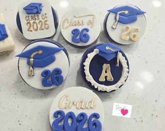 1 doz = Graduation krispie treats or oreos (12 treats) blue, black or any customize color