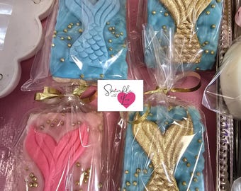 1 doz = Gold mermaid tail theme treats. Oreos or rice krispie treats