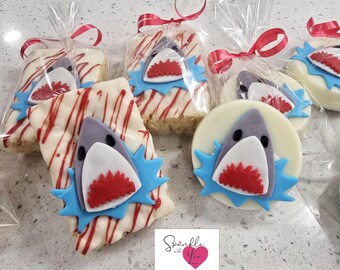 1 doz = sharks theme treats krispie treats or oreos