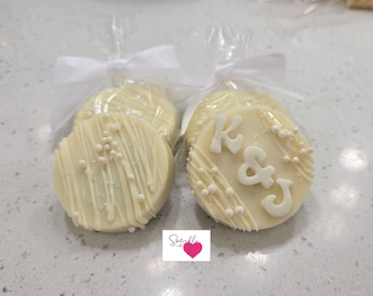1 doz = Bridal shower oreos treats or Rice Krispy treats with initials