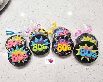 1 doz = 80's theme oreos or Rice Krispy treats