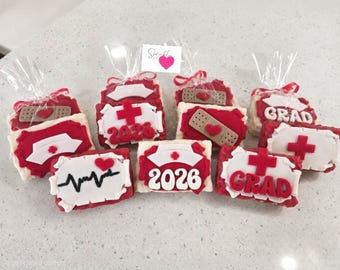1 doz = Nurse Graduation krispie treats..color can be customize (12 treats)