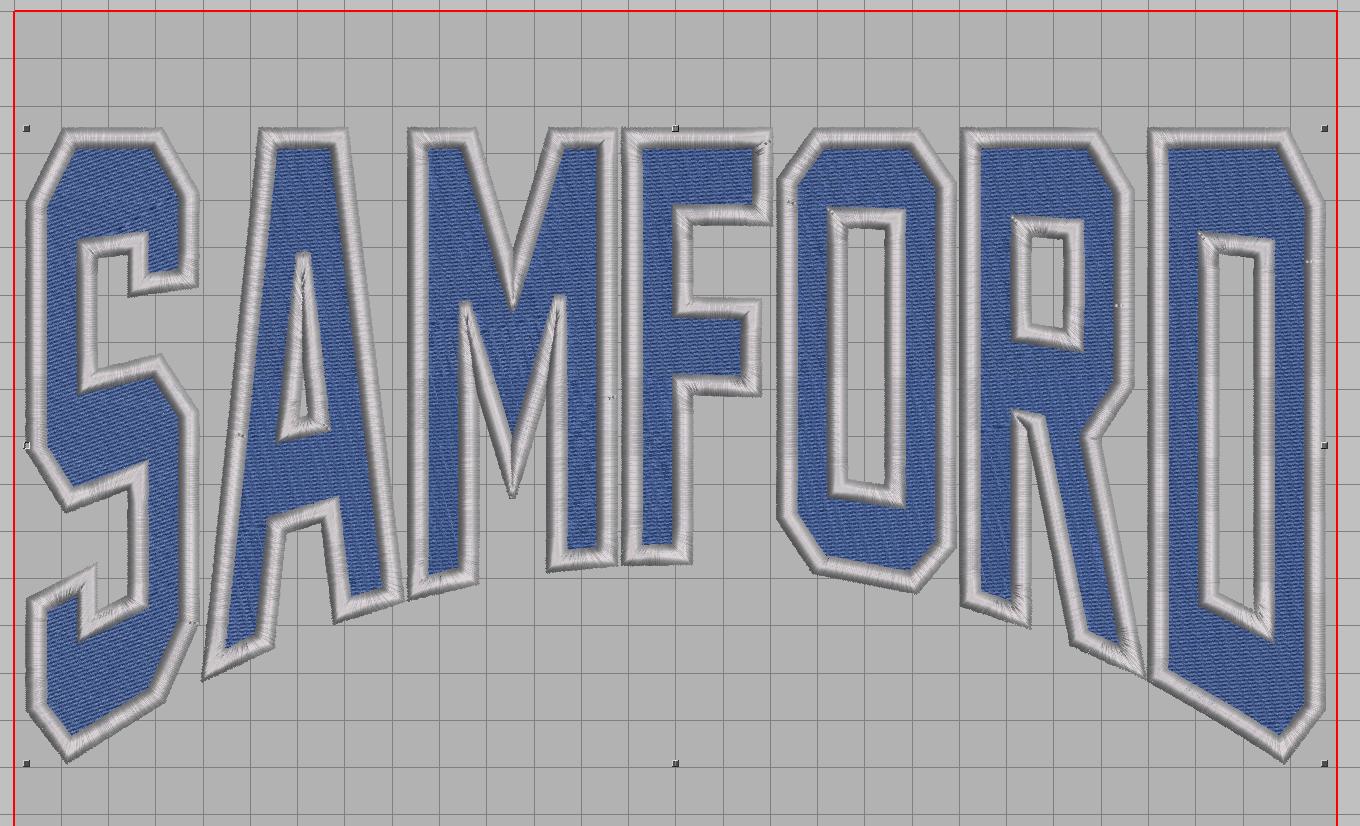 Samford Sticker SAMFORD Embroidery File 2 Color DST PES - Etsy