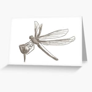 Tarjeta de felicitación A6 10 x 15 cm (4 x 6 in) - Arte destacado 'DRAGONFLY LOVE' de Sandra Burns ART - Regalos únicos y originales - dibujo de amante de las libélulas