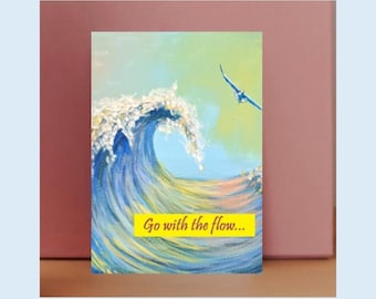Go With the Flow | Ocean Wave Printable Art for Calm & Wellbeing | Digital Download