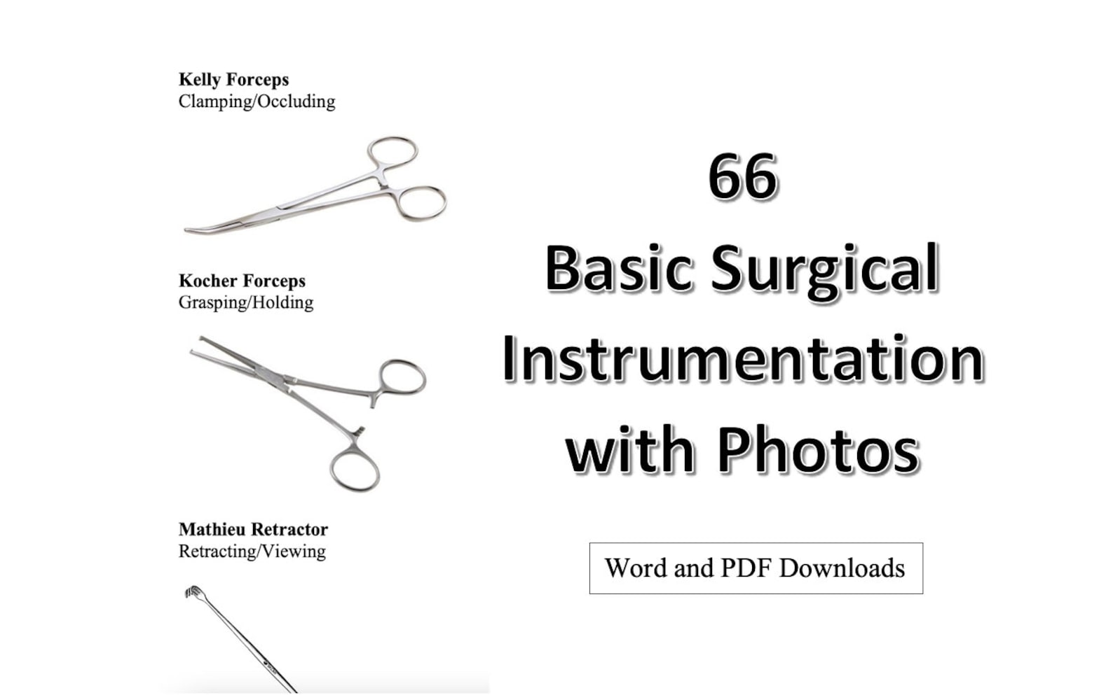 Basic Surgical Instrumentation Guide and Worksheet Surgical