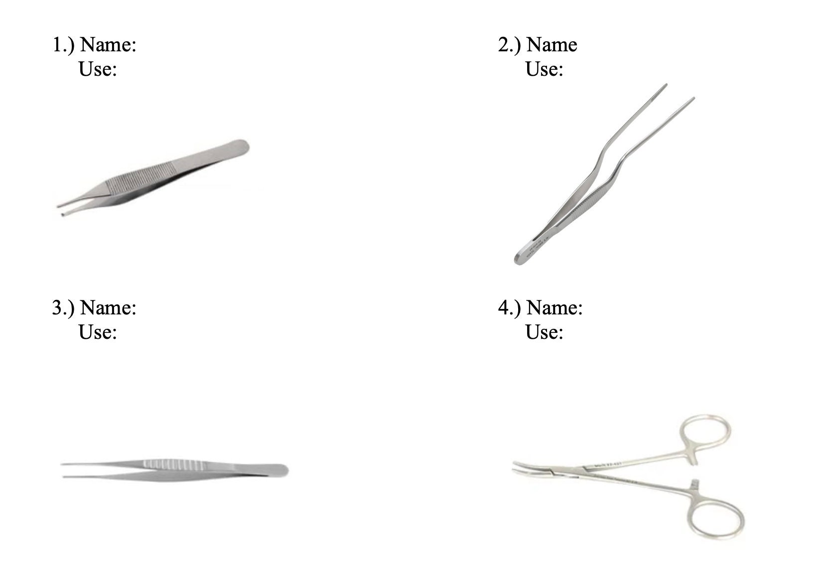 Basic Surgical Instrumentation Guide and Worksheet Surgical