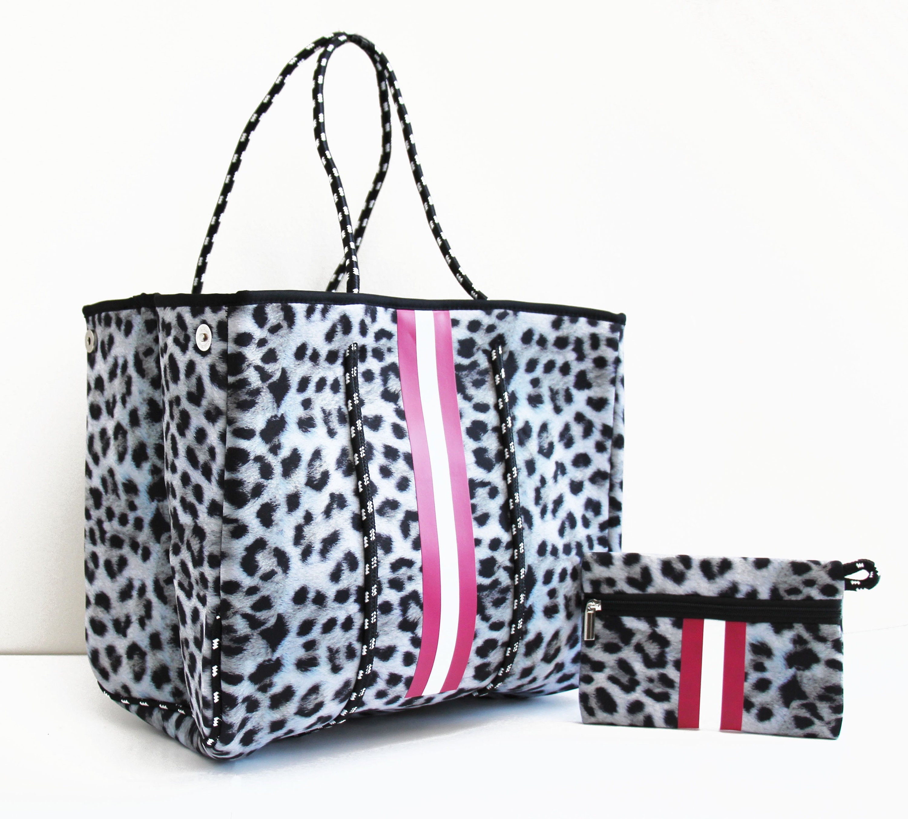 Gray Leopard Neoprene Tote Bag – RumHeart