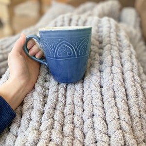 Handmade Chunky Chenille Knit Blanket