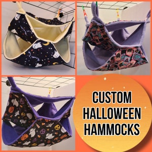 CUSTOM MADE  Halloween Triple hammocks for rats, ferrets and other small pets Spooky honeycomb hammock Rat Ferret cage accessories