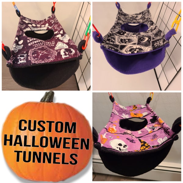 CUSTOM MADE  Halloween peekaboo tunnels for rats, ferrets and other small pets Spooky hammock Rat Ferret cage accessories
