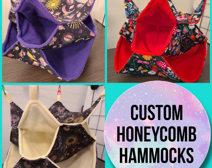 CUSTOM Rat, Ferret Pocket Hammock Hidey Hole Hammock Cage Accessories
