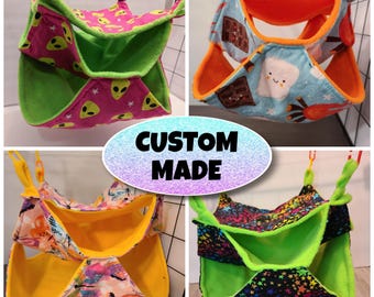 Hamacas de nido de abeja PERSONALIZADAS para ratas, hurones y otras mascotas pequeñas. Accesorio de jaula de hamaca hecho a pedido.