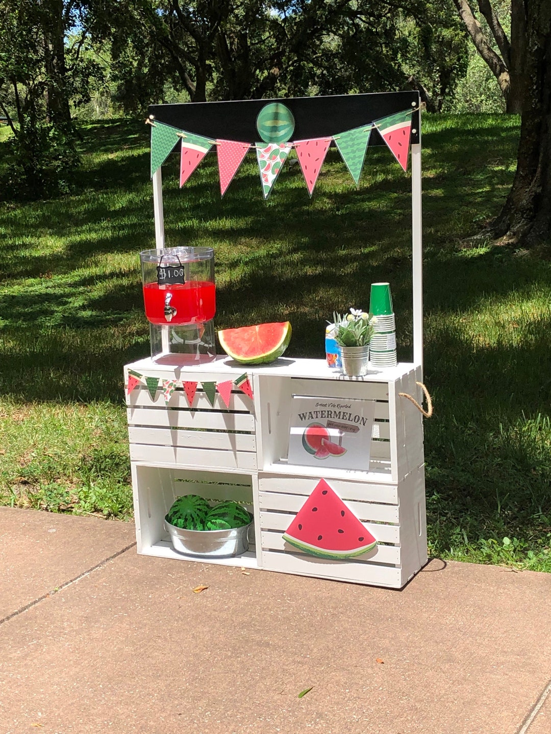 Watermelon Stand Complete With Accessories Etsy